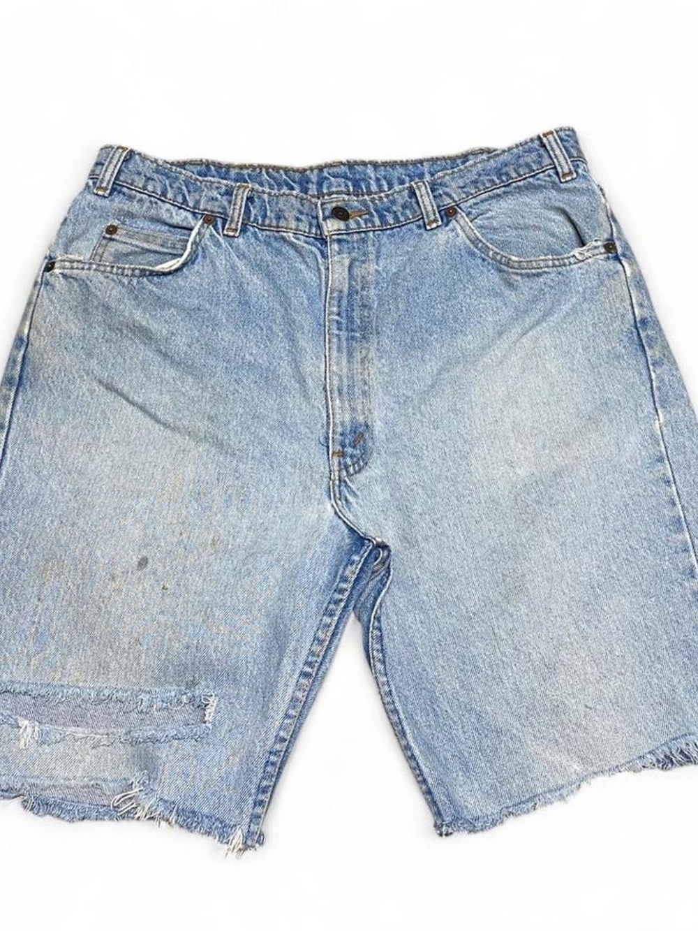 Vintage‎ Orange tab 619 Levi distressed denim shorts